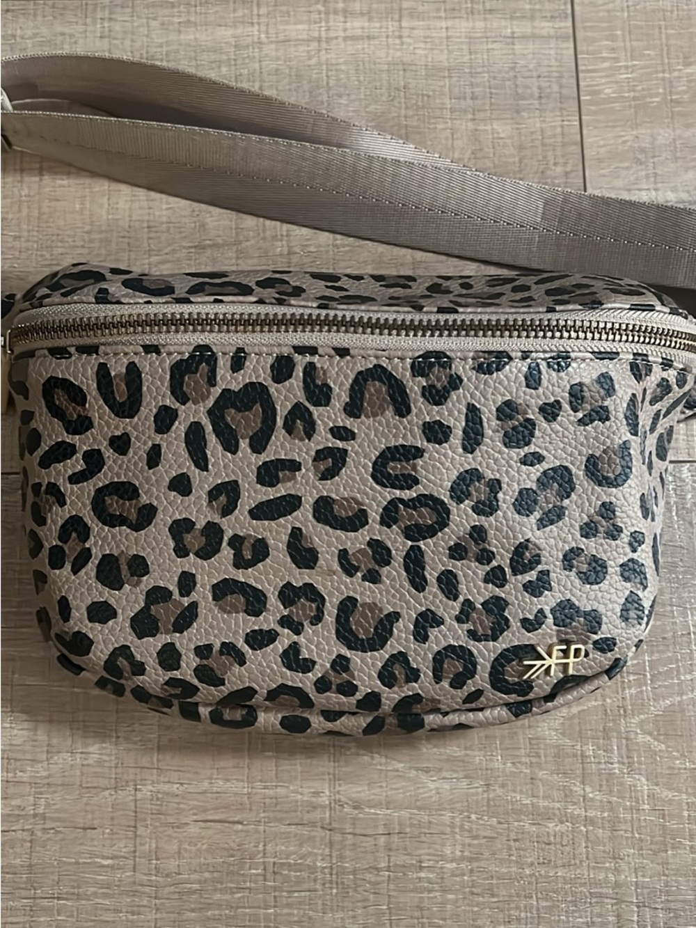 Freshly picked Leopard Print Crossbody Belt Bag - Taupe & Black